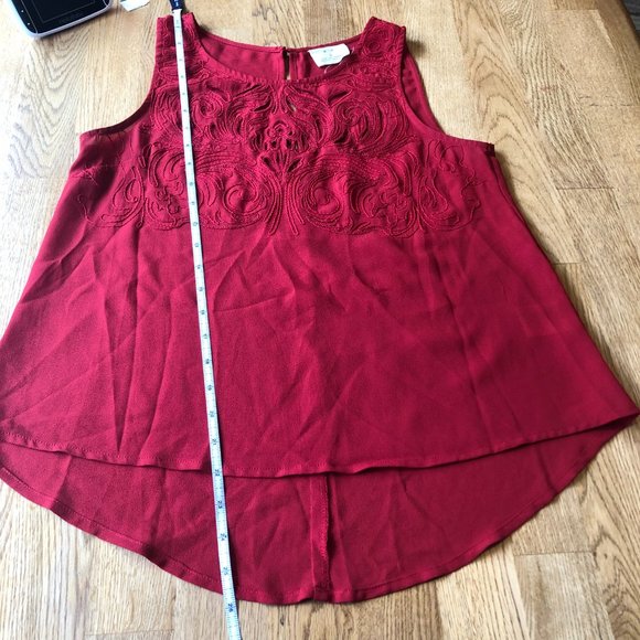 Urban Outfitters Pins and Needles Red Eyelet Tank Top Small - Picture 11 of 11